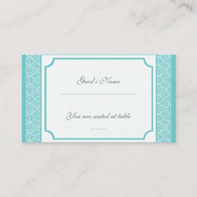 De Placement Carte à puce Mariage damassé classique (Devant)