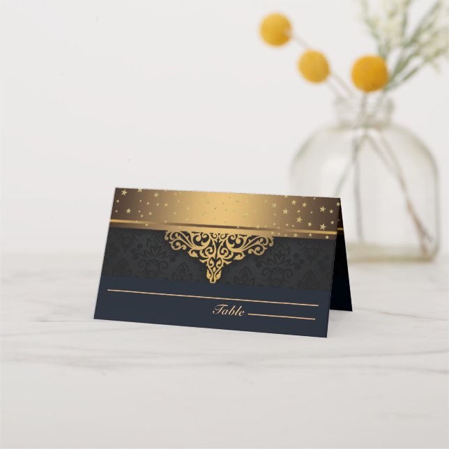 De Placement Carte Black and Gold Place personnalisée (Devant)