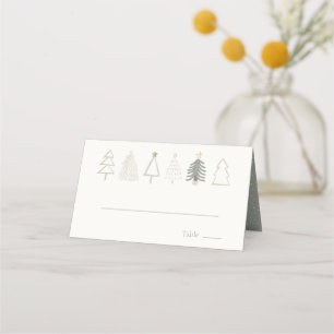De Placement Carte Boho Green Christmas Trees Holiday Place Car