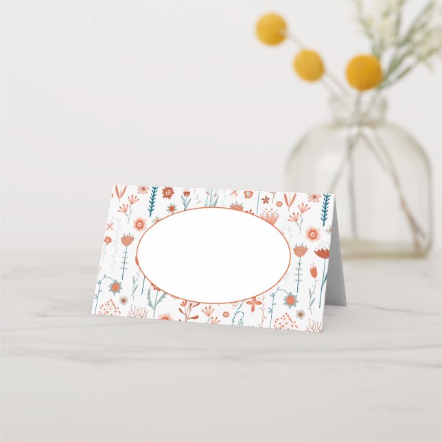 De Placement Carte Boho Place pour fleurs d'été scandinaves (Devant)