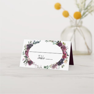 De Placement Carte Burgundy Spring et Floral Mariage Place