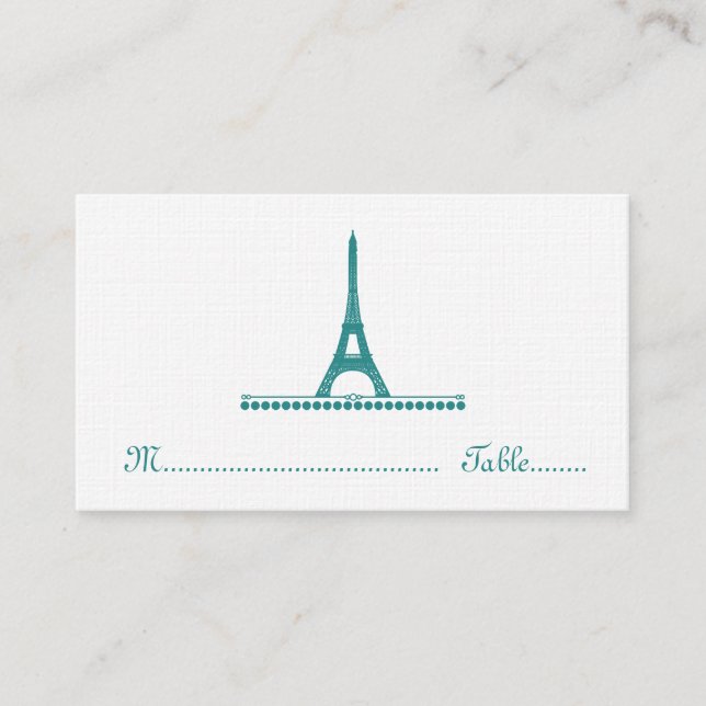 De Placement Carte Chic Parisienne, Turquoise (Devant)