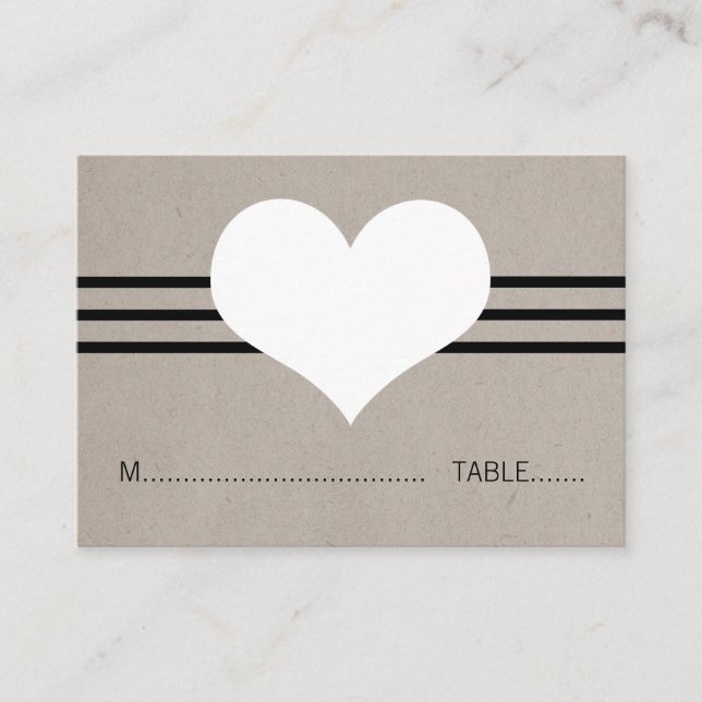 De Placement Carte Coeur Moderne, Beige (Devant)