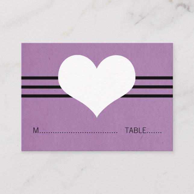 De Placement Carte Coeur Moderne, Violet (Devant)