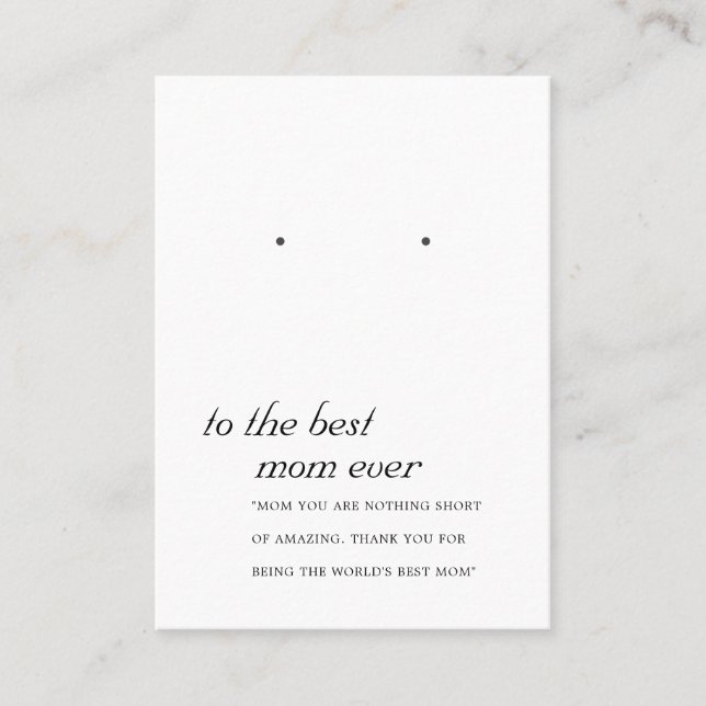 DE PLACEMENT CARTE D'AFFICHAGE MINIMALE BLACK WHITE MOM (Devant)
