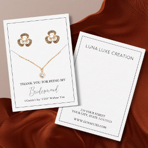 De Placement Carte d'affichage simple Bridesmaid