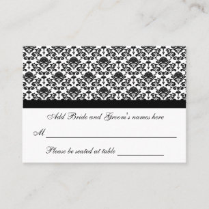 De Placement Carte Damask Blanc Et Noir Forme Place Place