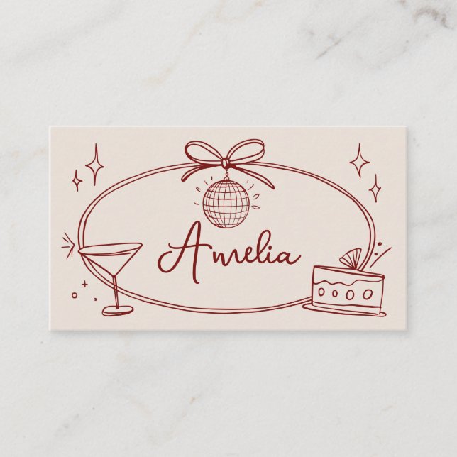 De Placement Carte d'anniversaire beige rouge (Devant)