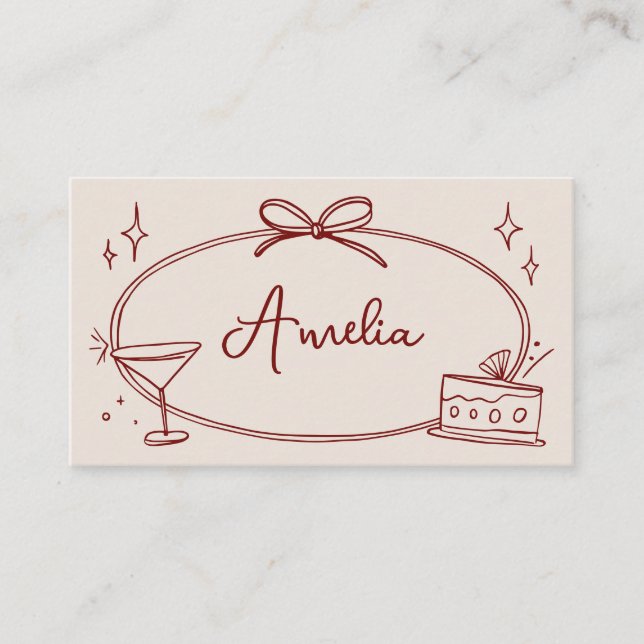 De Placement Carte d'anniversaire personnalisée beige rouge (Devant)