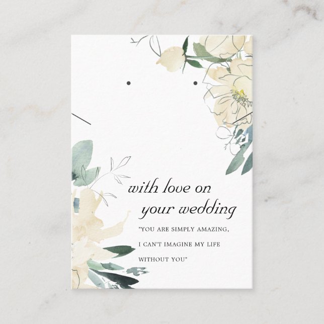 DE PLACEMENT CARTE D'APPROVISIONNEMENT EN MARIAGE FLORAL BLANC (Devant)