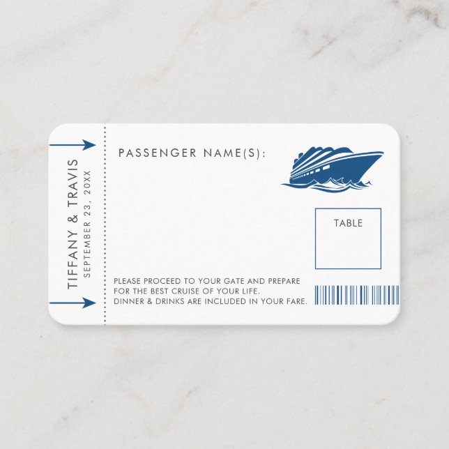 De Placement Carte d'embarquement pour croisière bleue (Devant)