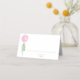 De Placement Carte d'emplacement Baby Shower Ballon Rose