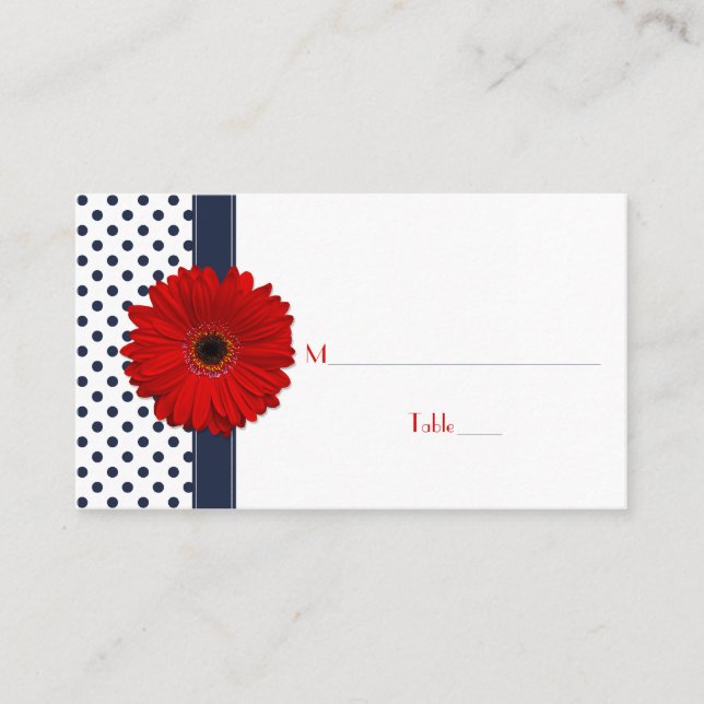 De Placement Carte d'emplacement Marine White Polka Dot Red Ger (Devant)