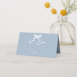 De Placement Carte d'emplacement pliée Whimsical Dusty Blue Bow