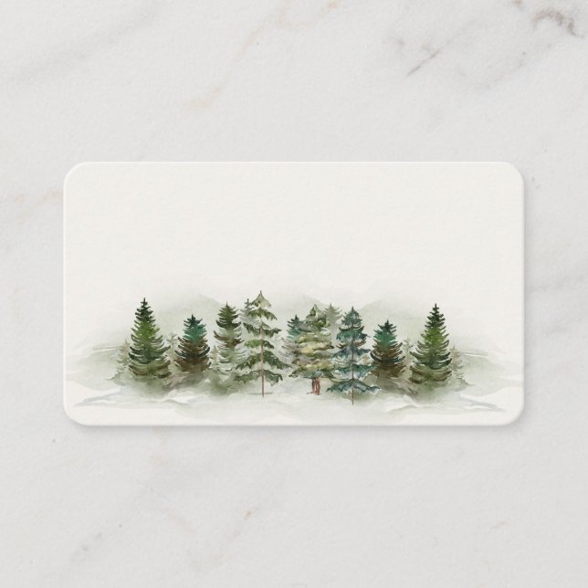 De Placement carte d'endroit forêt bois anniversaire ou baby sh (Devant)