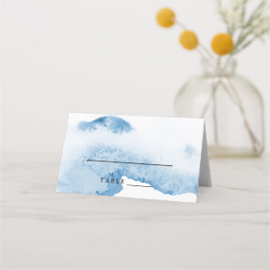 De Placement Carte d'escorte d'aquarelle Ombre Bleu