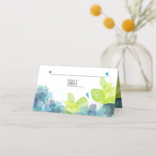 De Placement Carte d'escorte Ethereal fleurs turquoises fleurie