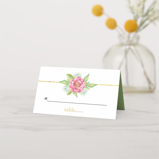 De Placement Carte d'escorte mariage floral (Devant)