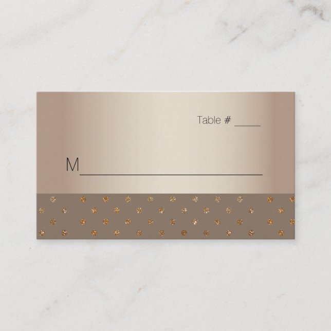 De Placement Carte d'escorte Mariage Gold et Champagne (Devant)