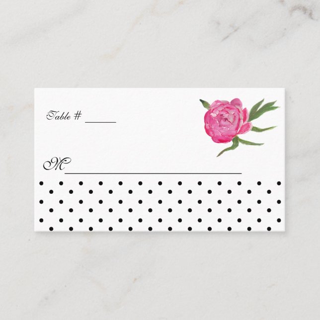 De Placement Carte d'escorte Mariage pour les pivoines et les p (Devant)