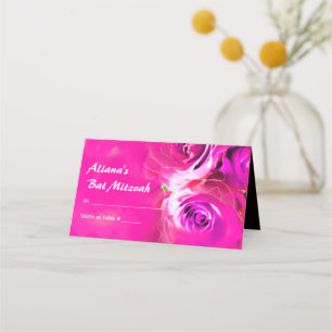 De Placement Carte d'escorte ROSE Bat mitzvah WATERCOLOR
