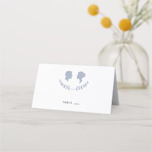 De Placement Carte d'escorte vintage en silhouette bleue/