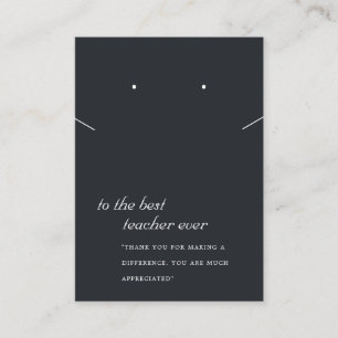 DE PLACEMENT CARTE D'ÉTIQUETAGE DU CADEAU D'ENSEIGNANT NOIR ET 