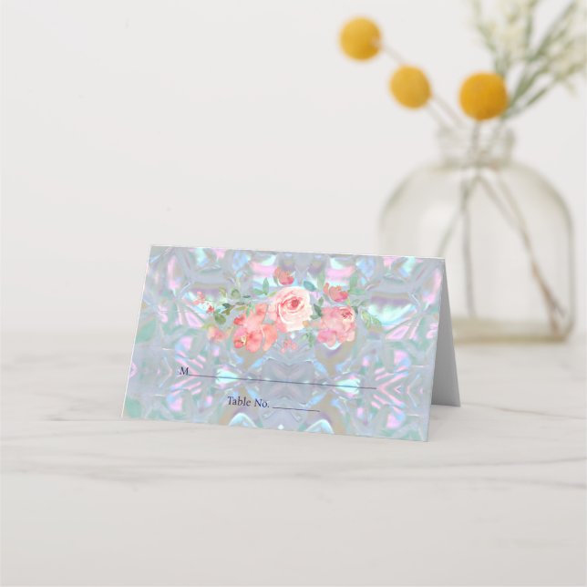 De Placement Carte d'invité Faux Mother of Pearl Place Card (Devant)
