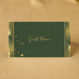 De Placement Carte du nom d'hôte Moss green et or