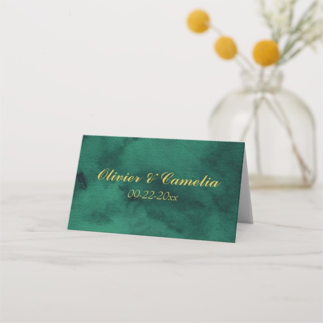 De Placement Carte Emerald Gold Mariage Place (Dos)