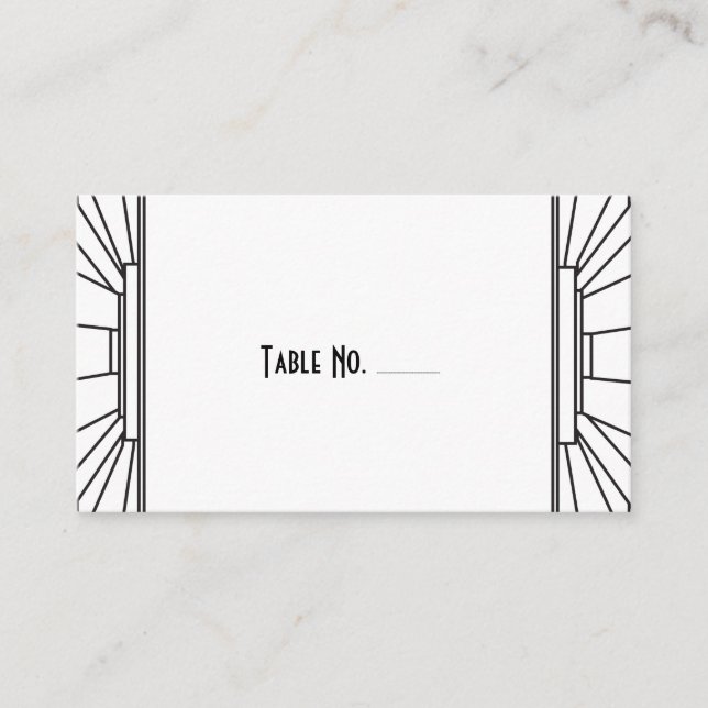 De Placement Carte Escort Invité Art Déco (Devant)