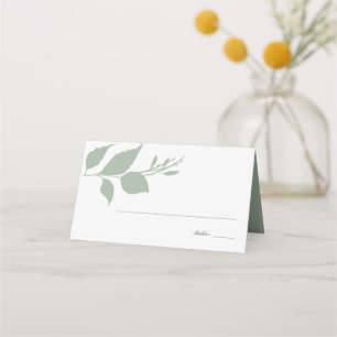 De Placement Carte Feuille Mariage moderne Sage Green