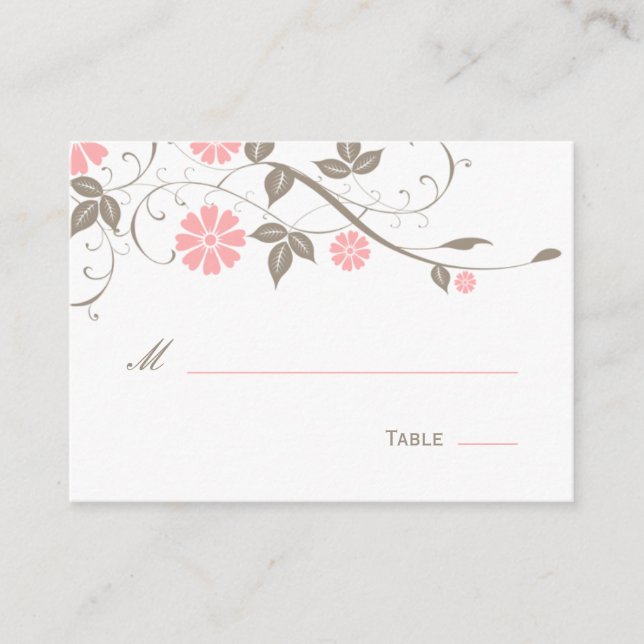 De Placement Carte Florale moderne - Rose doux (Devant)