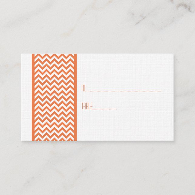 De Placement Carte Frontal Orange Chevron (Devant)