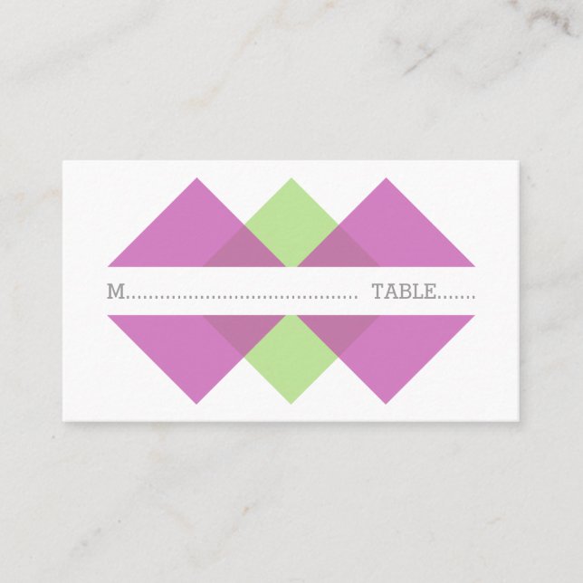 De Placement Carte Fuchsia Green Geometry Trim Place (Devant)