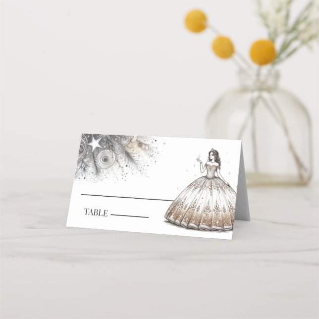 De Placement Carte Gold Quinceañera Girl Place (Devant)