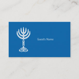 De Placement Carte Hanoukka Motif bleue Place