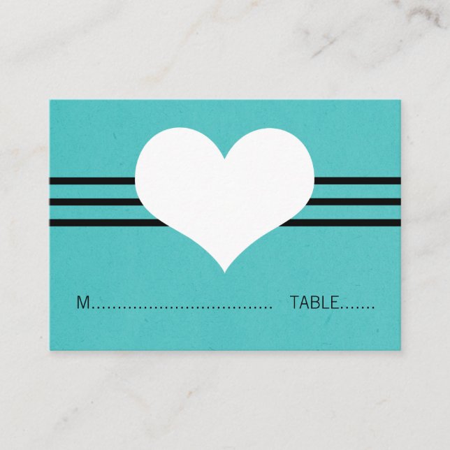 De Placement Carte Heart Place moderne, Aqua (Devant)