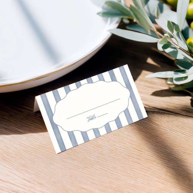 De Placement Carte La Dolce Vita Bleue Bleue Paillée (Keep seating organized with classic striped place cards for your tables.)