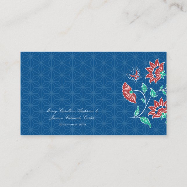 De Placement Carte Mariage Aiyana Floral Batik (Devant)