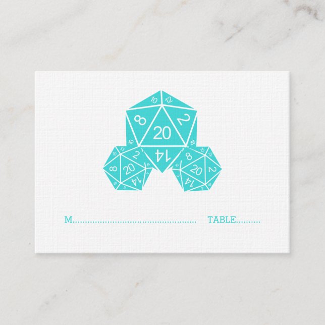 De Placement Carte Mariage Aqua D20 Dice (Devant)