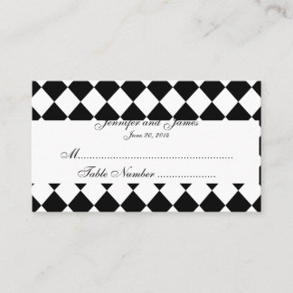 De Placement Carte Mariage Arlequin noir et blanc