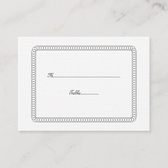 De Placement Carte Mariage arrondie en ébène (Devant)