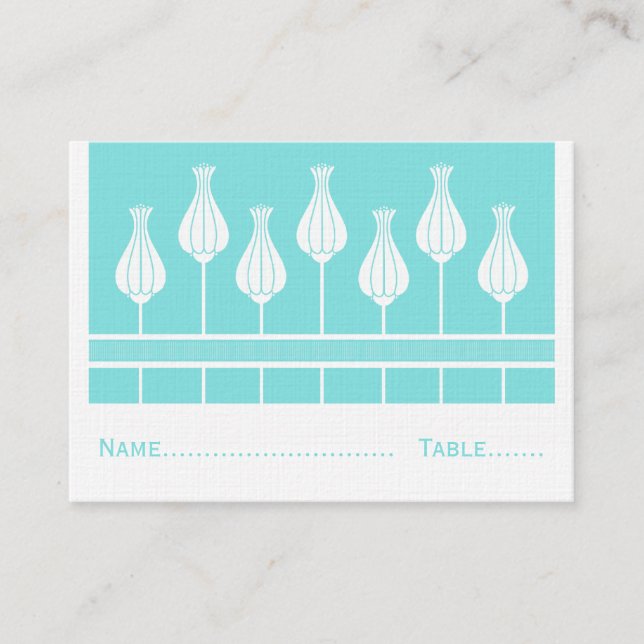 De Placement Carte Mariage Art Déco Floral (Devant)