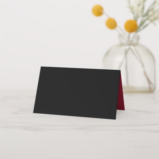 De Placement Carte Mariage Black Red Floral (Devant)