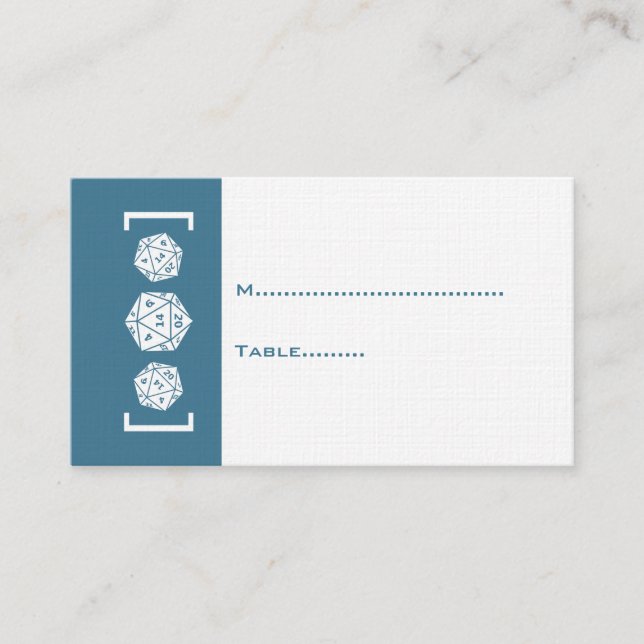 De Placement Carte Mariage Blue D20 Dice Gamer (Devant)