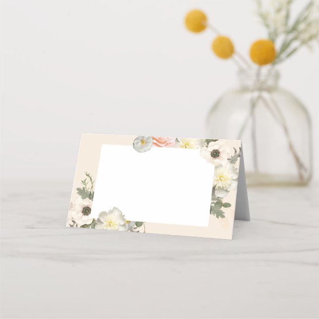 De Placement Carte Mariage Blush Place Anemone and Peony Bloom (Dos)