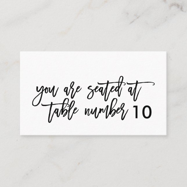 De Placement Carte Mariage Chic Lettré à la main (Devant)