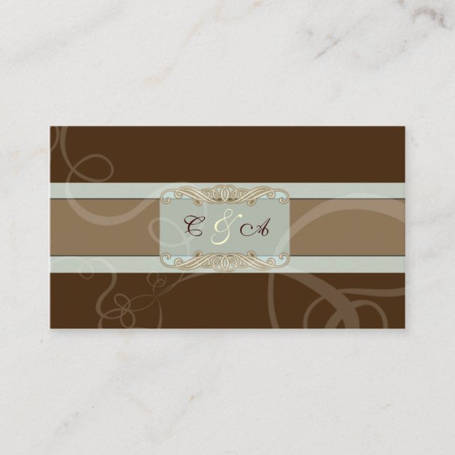 De Placement Carte Mariage classique au chocolat foncé (Devant)