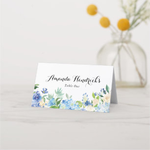 De Placement Carte Mariage d'escorte Blue Green Hydrangea